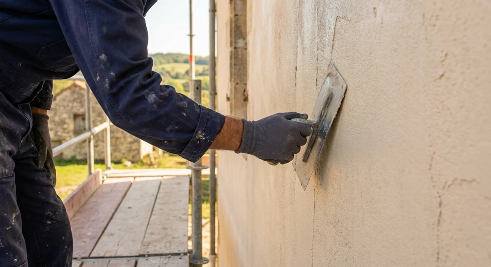 Traitement de la façade du bâtiment avec une solution protectrice