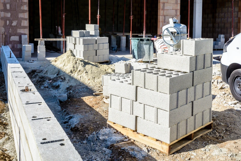 Photographie d'un chantier de ma&ccedil;onnerie montrant un ma&ccedil;on exp&eacute;riment&eacute; travaillant sur la construction ou la r&eacute;novation d'une structure b&acirc;tie, effectuant des travaux de gros &oelig;uvre comme la ma&ccedil;onnerie de pierre ou la pose de briques. L'artisan doit &ecirc;tre visible en action, travaillant sur un mur ou une structure, montrant son savoir-faire et sa polyvalence. Le contexte doit &ecirc;tre un vrai chantier de b&acirc;timent (construction neuve ou r&eacute;novation) avec des mat&eacute;riaux de ma&ccedil;onnerie visibles.